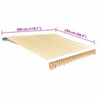 vidaXL Markisenbespannung Canvas Sonnenblumengelb & Weiß 3x2,5 m
