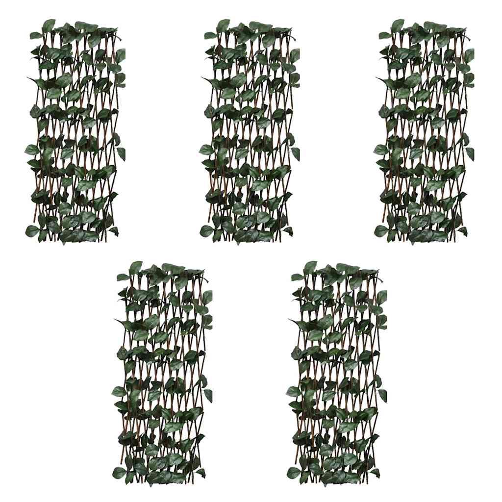 vidaXL Weidengitter 5 Stk. mit künstlichen Blättern 180×90 cm