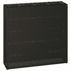 vidaXL Garten-Hochbeet mit 4 Töpfen Poly Rattan Schwarz