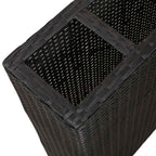 vidaXL Garten-Hochbeet mit 4 Töpfen Poly Rattan Schwarz