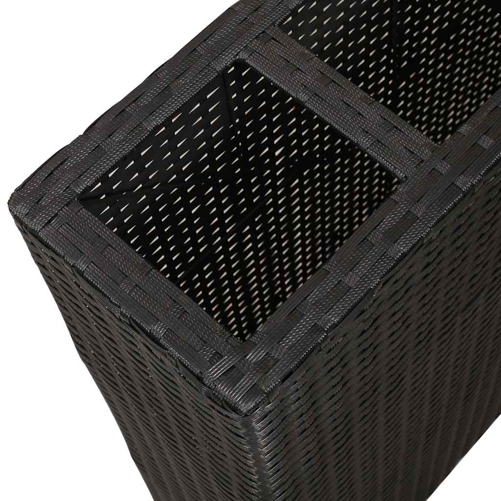 vidaXL Garten-Hochbeet mit 4 Töpfen Poly Rattan Schwarz