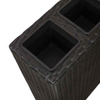 vidaXL Garten-Hochbeet mit 4 Töpfen Poly Rattan Schwarz