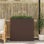 vidaXL Garten-Hochbeet mit 4 Töpfen Poly Rattan Schwarz