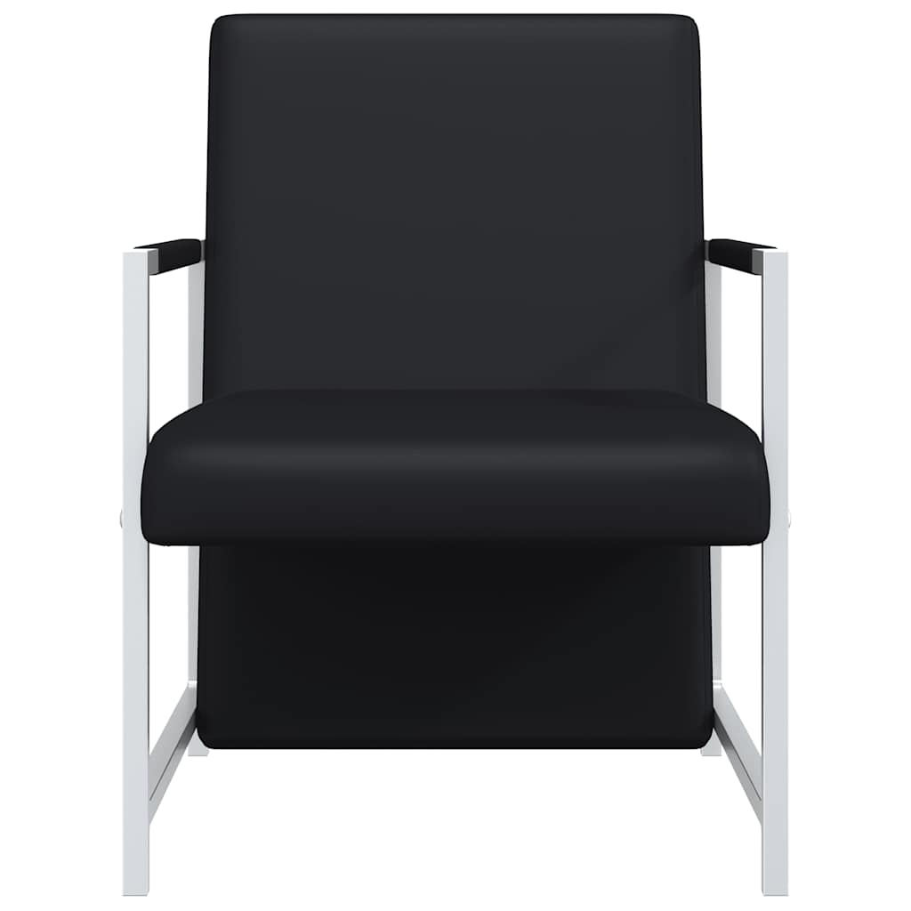 vidaXL Sessel mit Verchromten Beinen Schwarz Kunstleder