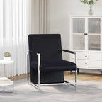 vidaXL Sessel mit Verchromten Beinen Schwarz Kunstleder