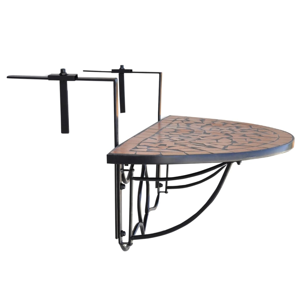 vidaXL Balkonhängetisch Mosaik Terracotta