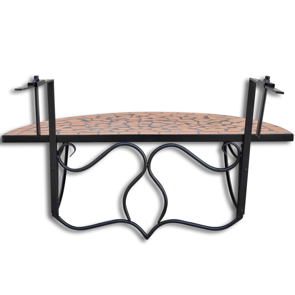 vidaXL Balkonhängetisch Mosaik Terracotta