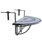 vidaXL Balkonhängetisch Mosaik Blau und Weiß