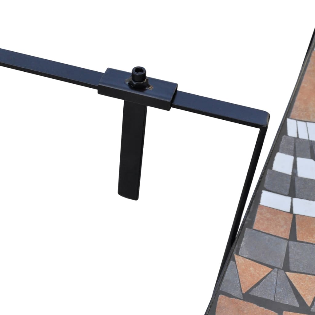 vidaXL Balkonhängetisch Mosaik Terracotta und Weiß