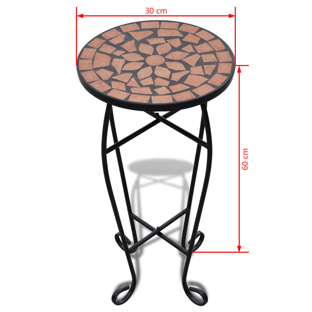 vidaXL Beistelltisch Mosaik Terracotta