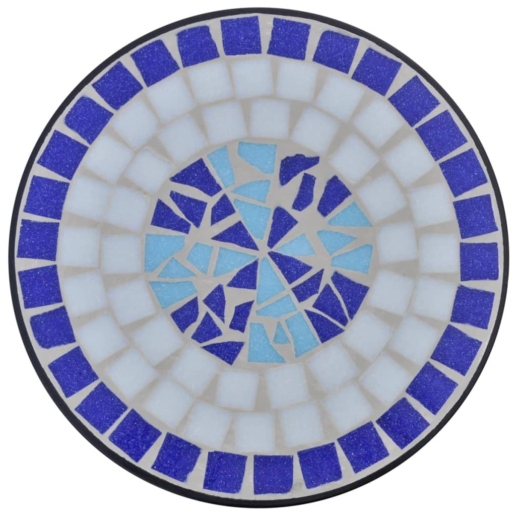 vidaXL Beistelltisch Mosaik Blau und Weiß