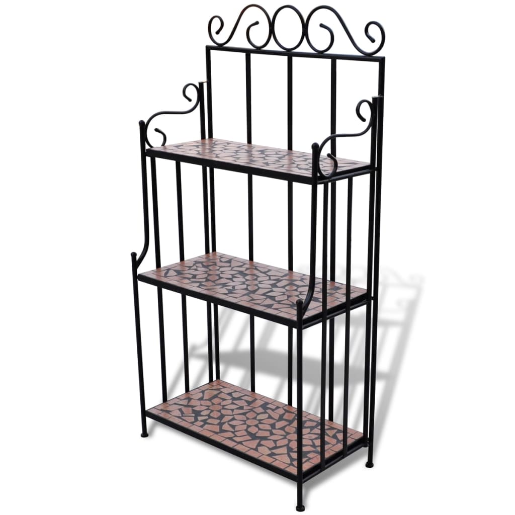 vidaXL Pflanzenständer Mosaik Terracotta