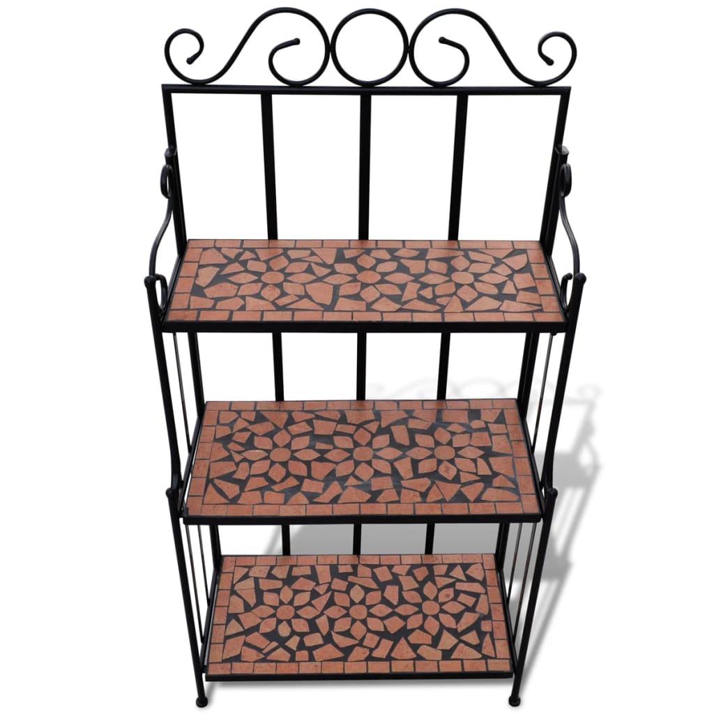 vidaXL Pflanzenständer Mosaik Terracotta