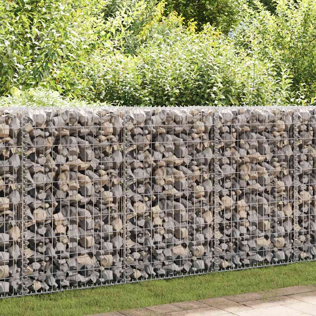 vidaXL Steinkorb Gabione mit Deckeln Verzinkter Draht 100×30×30 cm