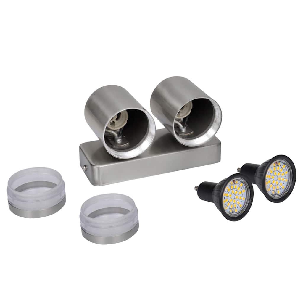 vidaXL LED-Wandleuchte Edelstahl Nach Unten Strahlend Kegelform