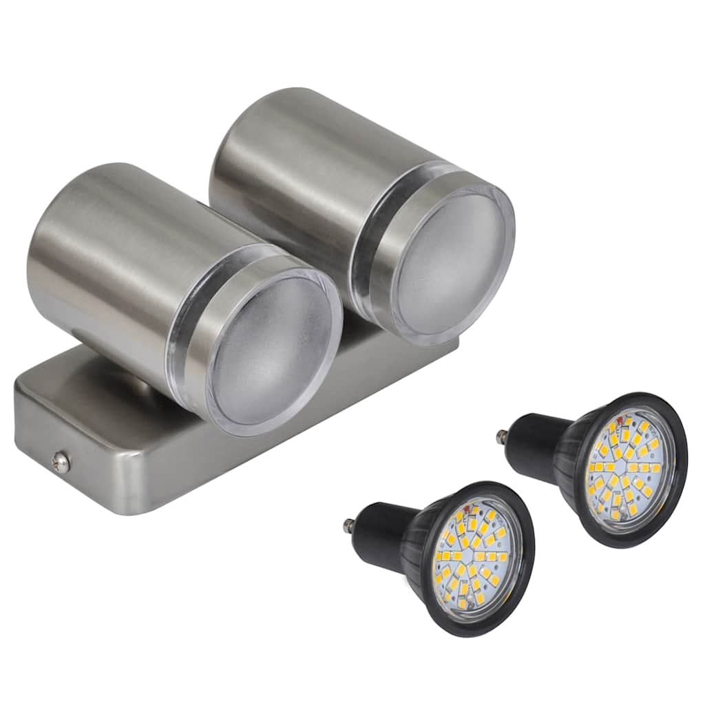 vidaXL LED-Wandleuchte Edelstahl Nach Unten Strahlend Kegelform