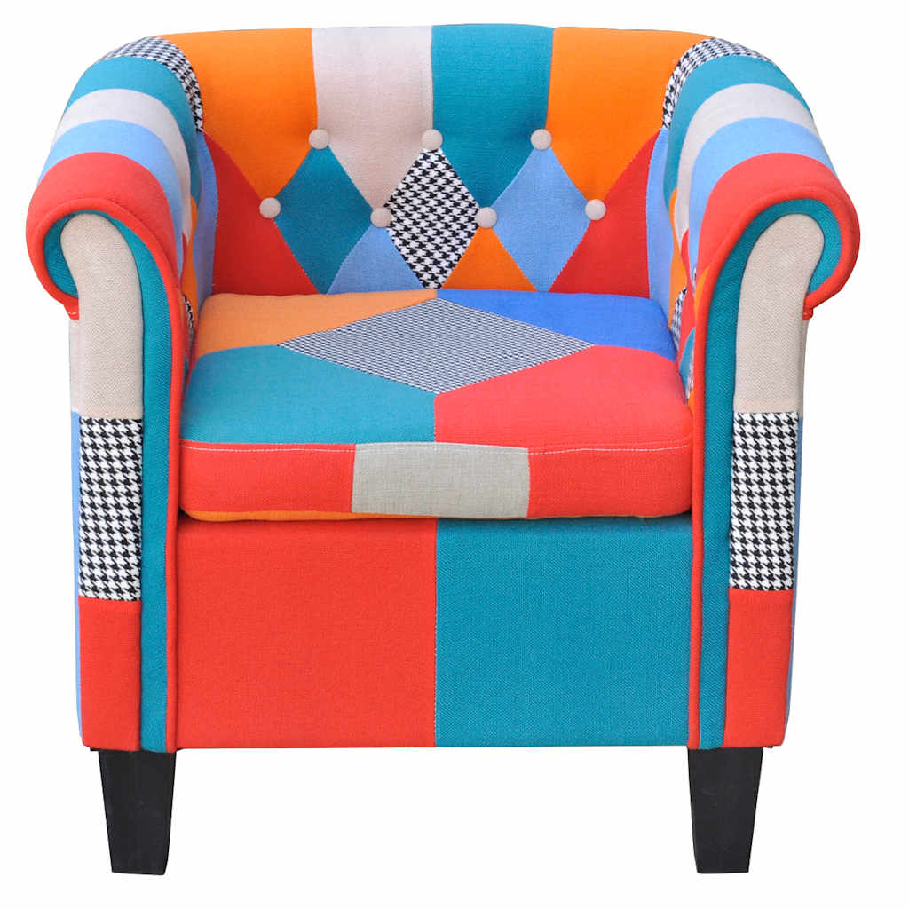 vidaXL Sessel mit Patchwork-Design Stoff