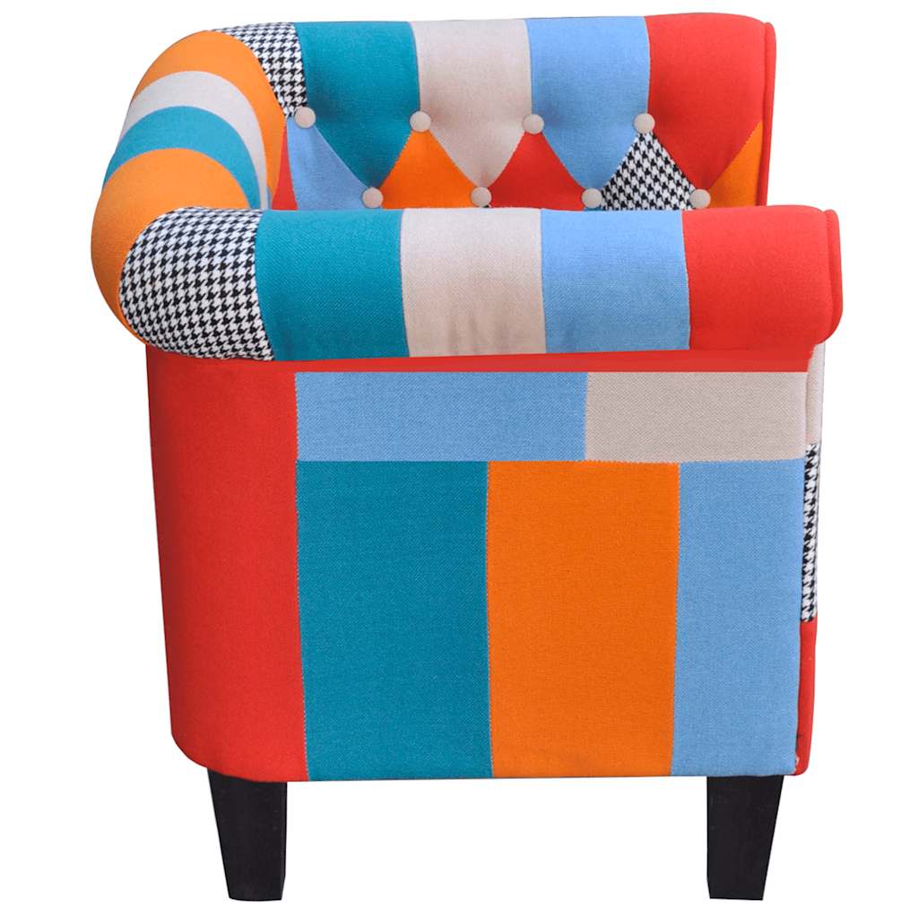 vidaXL Sessel mit Patchwork-Design Stoff