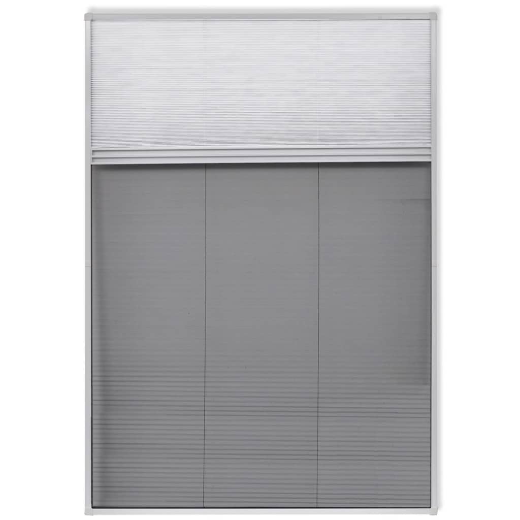 vidaXL Plisse Insektenschutzfenster mit Jalousie Aluminium 160×80 cm