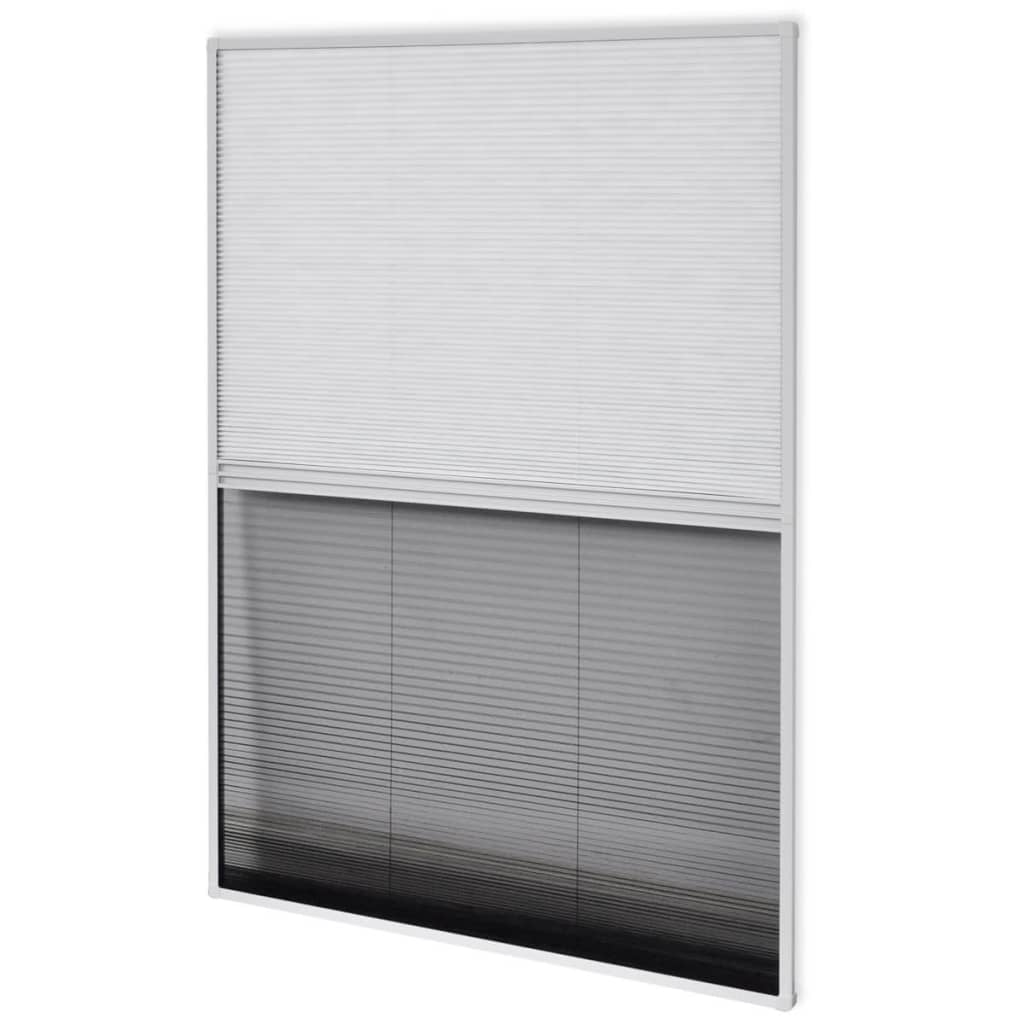 vidaXL Plisse Insektenschutzfenster mit Jalousie Aluminium 160×80 cm