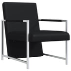 vidaXL Sessel 2 Stk. Verchromtes Gestell Schwarz Kunstleder