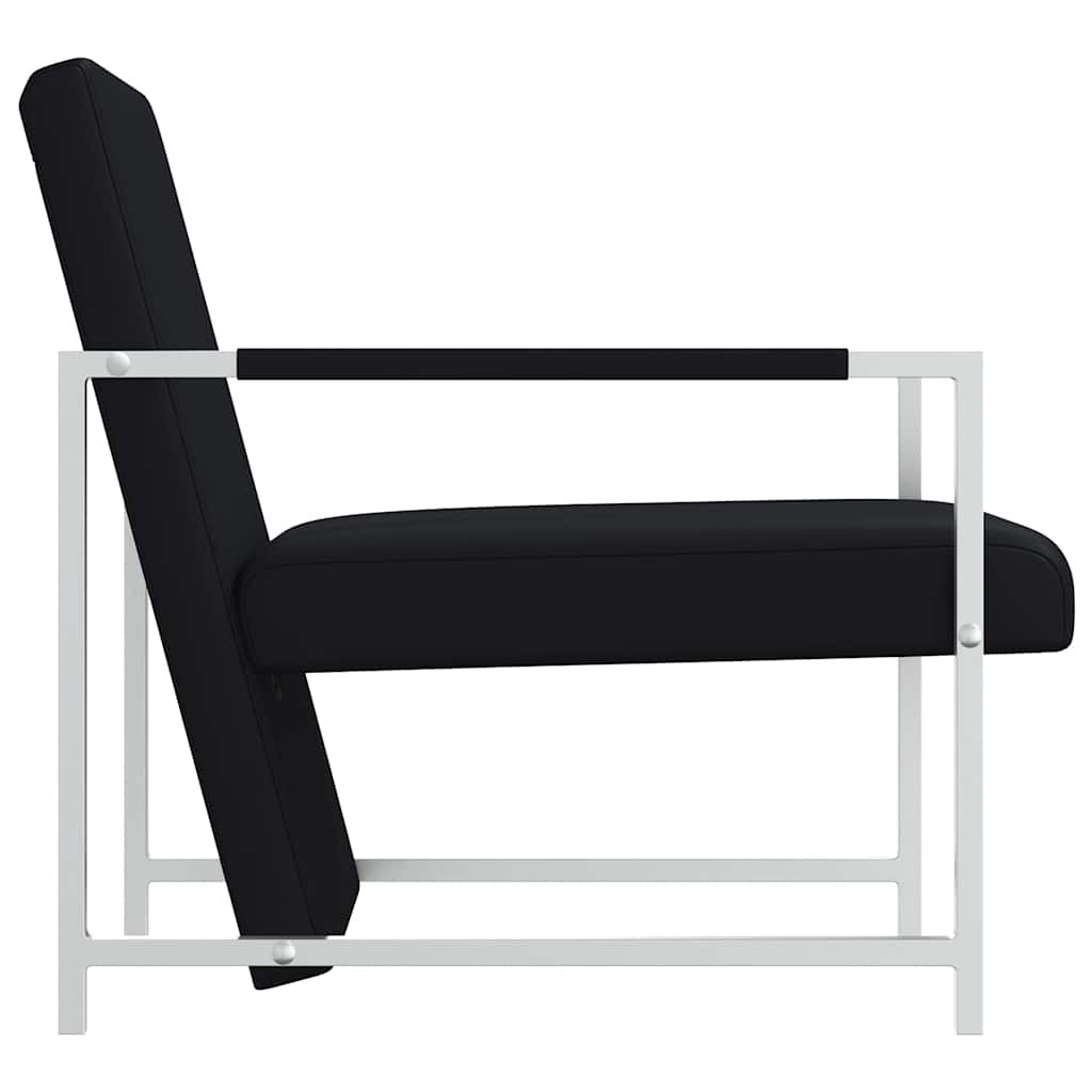 vidaXL Sessel 2 Stk. Verchromtes Gestell Schwarz Kunstleder