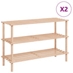 vidaXL Schuhregale mit 3 Böden 2 Stk. Massivholz Tanne