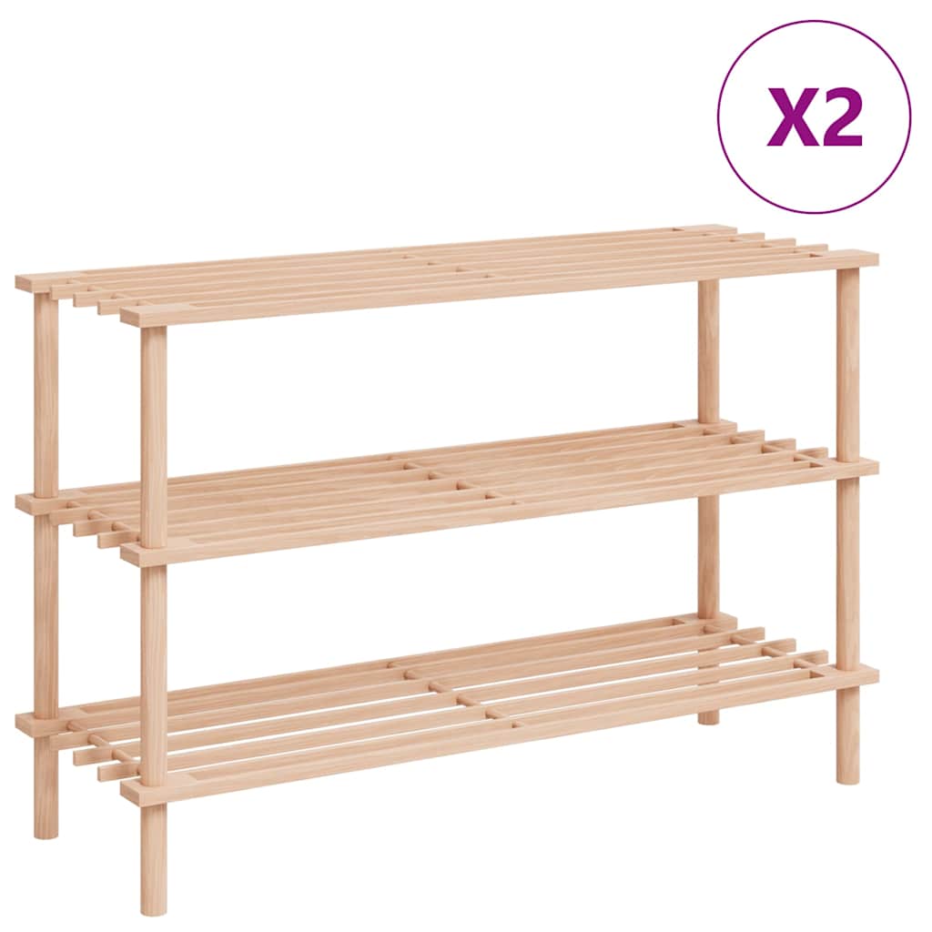 vidaXL Schuhregale mit 3 Böden 2 Stk. Massivholz Tanne