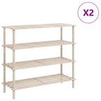 vidaXL Schuhregale mit 4 Böden 2 Stk. Massivholz Tanne
