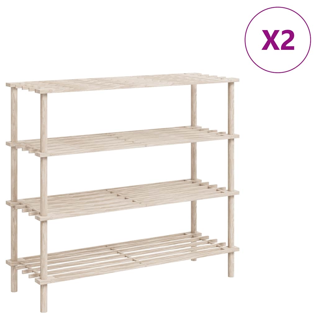vidaXL Schuhregale mit 4 Böden 2 Stk. Massivholz Tanne