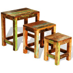vidaXL 3-tlg. Satztisch-Set Vintage Altholz