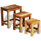 vidaXL 3-tlg. Satztisch-Set Vintage Altholz