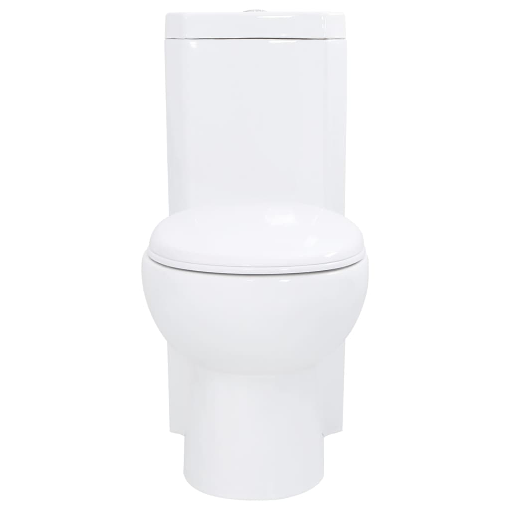 vidaXL Toilette für Ecke Keramik Weiß