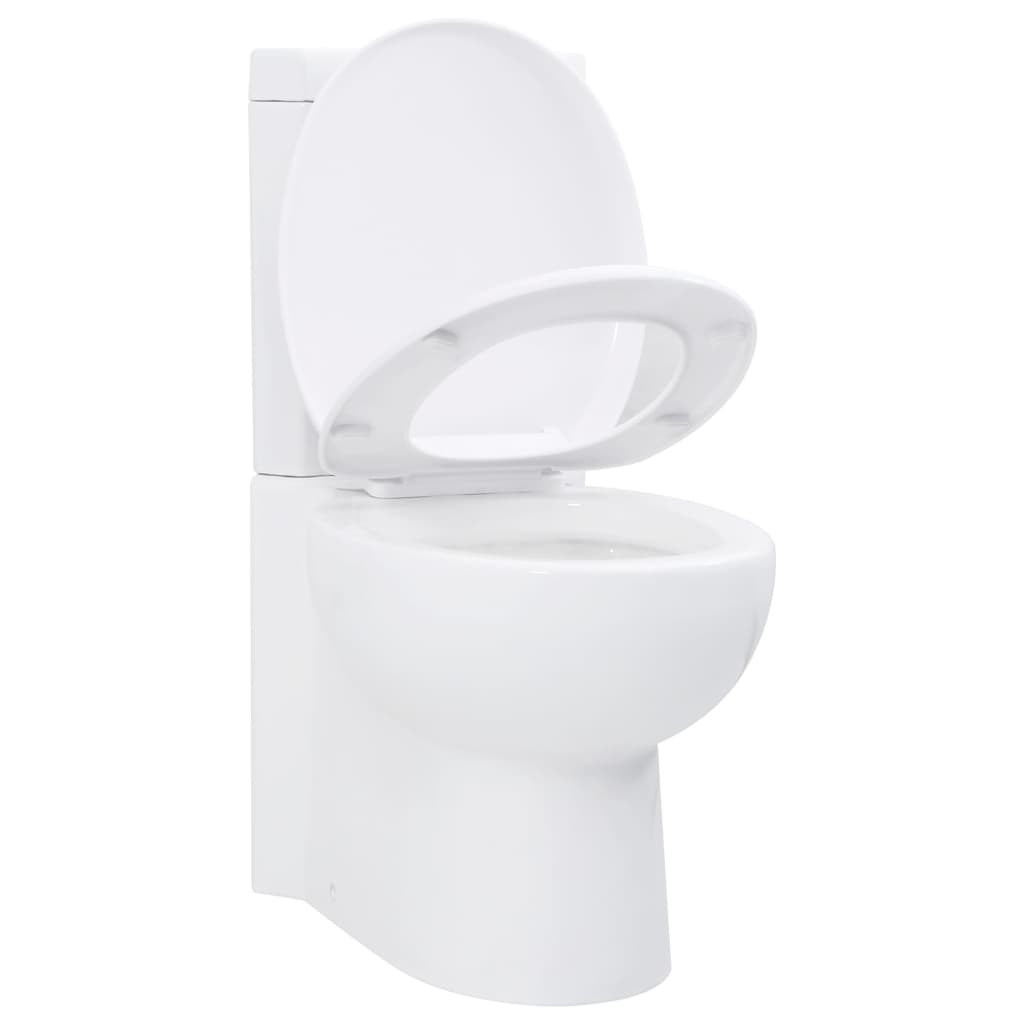 vidaXL Toilette für Ecke Keramik Weiß