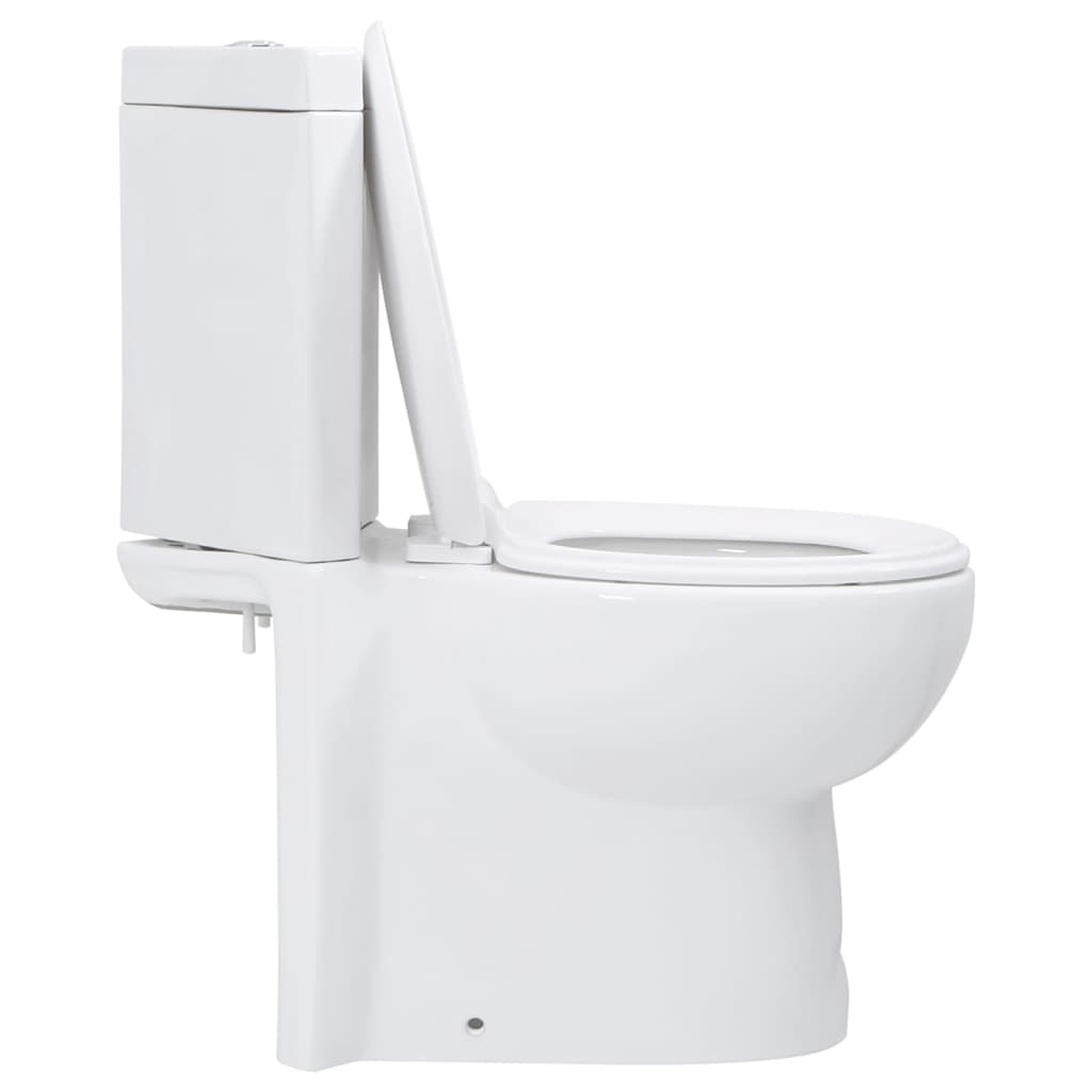 vidaXL Toilette für Ecke Keramik Weiß