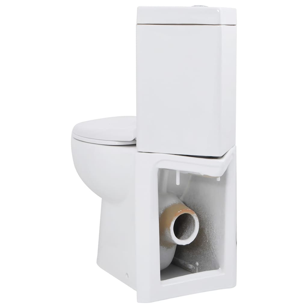 vidaXL Toilette für Ecke Keramik Weiß