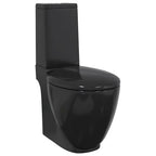 vidaXL Toilette Rund Keramik Schwarz