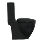 vidaXL Toilette Rund Keramik Schwarz