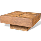 vidaXL Couchtisch Braun Quadratisch Massivholz Mango