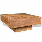 vidaXL Couchtisch Braun Quadratisch Massivholz Mango