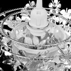 Blätter Pailletten Anhänger Kronlampe Silbern