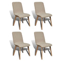 vidaXL Esszimmerstühle 4 Stk. Beige Stoff und Massivholz Eiche