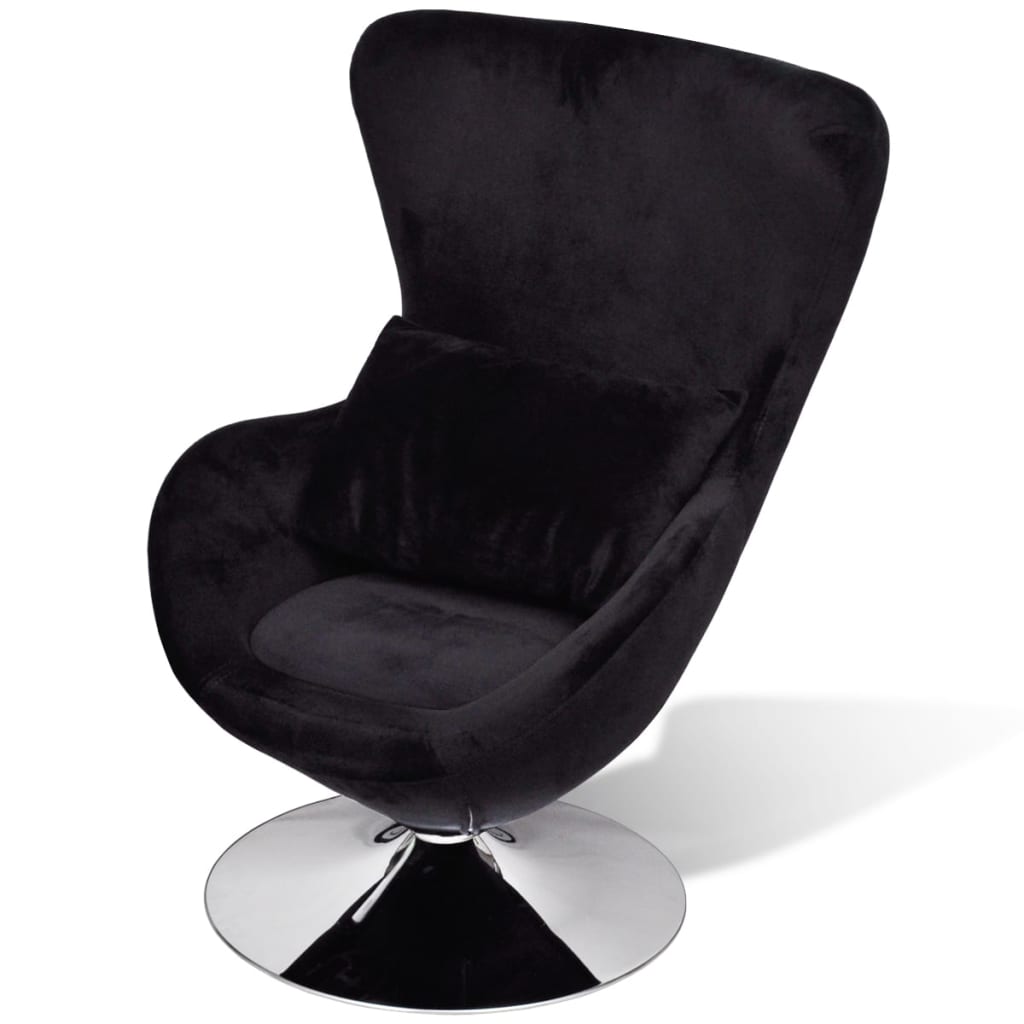 vidaXL Sessel in Ei-Form Schwarz
