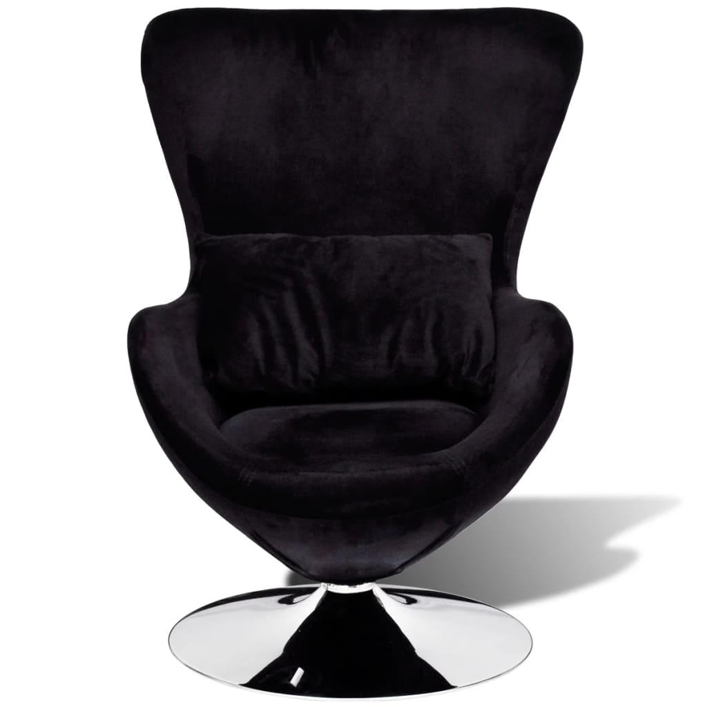 vidaXL Sessel in Ei-Form Schwarz