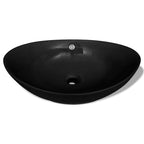 Luxuriöses Keramik Waschbecken Oval Schwarz