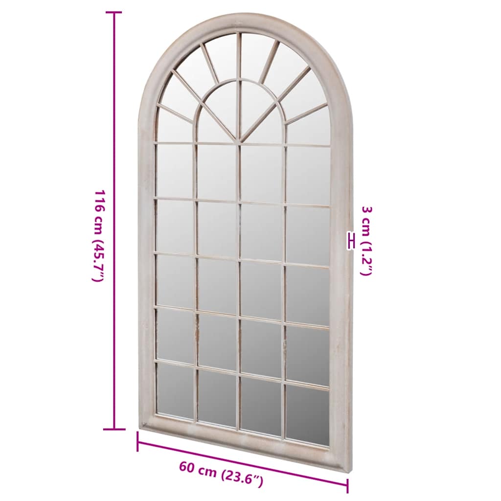 vidaXL Rustikaler Gartenspiegel Bogen 60×116 cm für Indoor und Outdoor