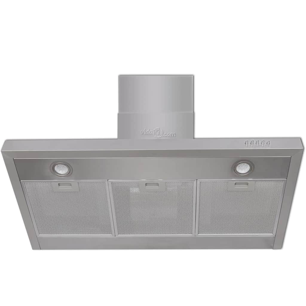 vidaXL Flachschirmhaube Edelstahl 900 mm