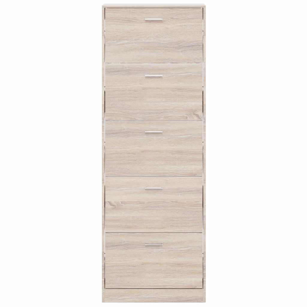 vidaXL Schuhschrank mit 5 Schuhkippern Holz Eichen-Optik