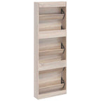 vidaXL Schuhschrank mit 5 Schuhkippern Holz Eichen-Optik