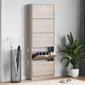 vidaXL Schuhschrank mit 5 Schuhkippern Holz Eichen-Optik